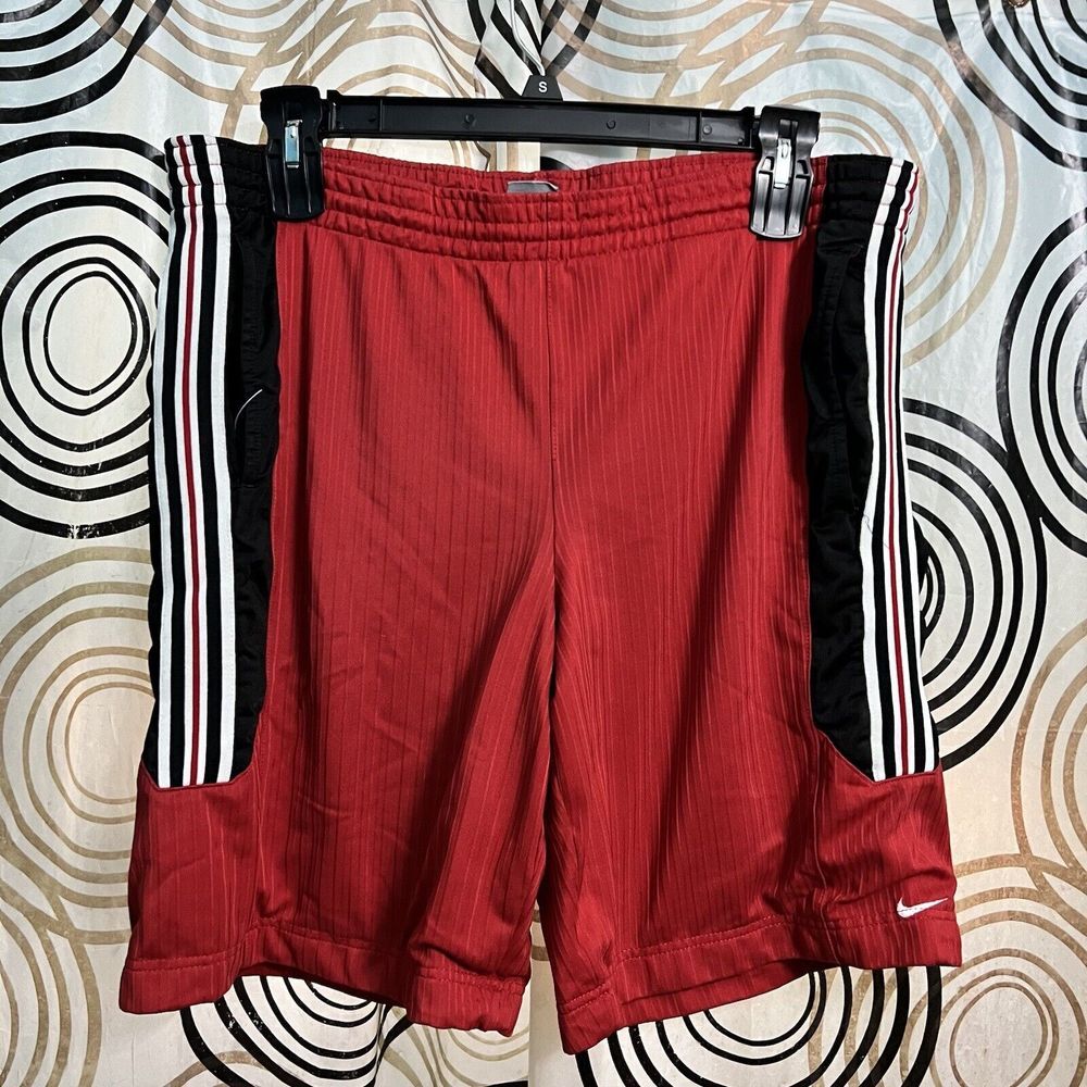Vintage Nike Basketball Shorts Mens M Reversible Black Yellow Shiny Y2K 30x9 Ins